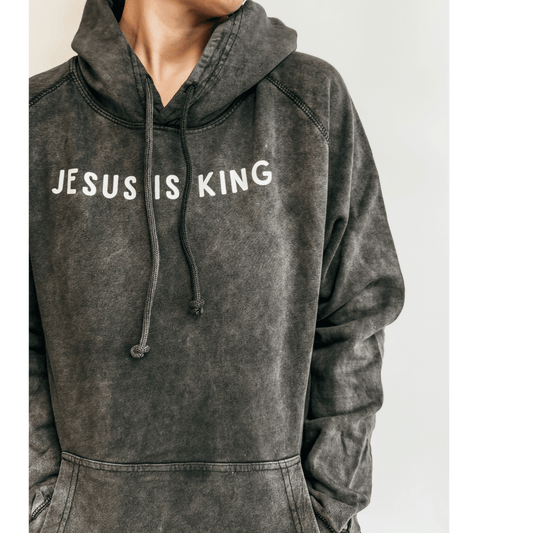 Jesus Is King Acid-Washed Hoodie - Birkland Boutique
