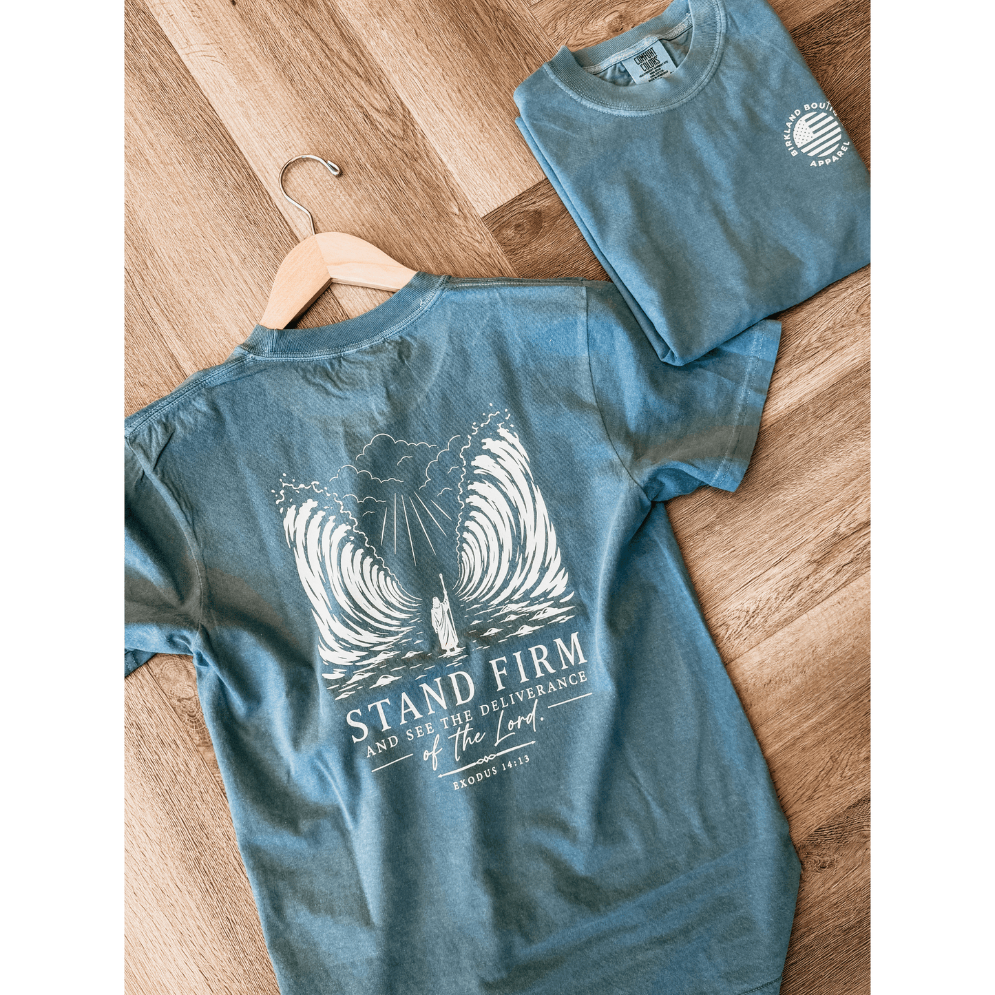 Moses Stand Firm Exodus 14:13 Christian Graphic Tee - Birkland Boutique