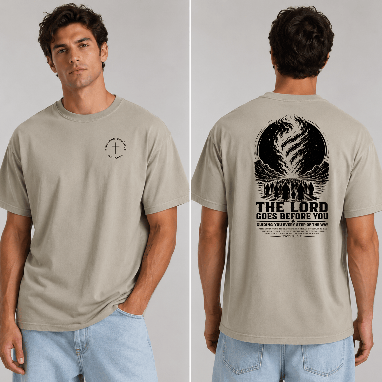 The Lord Goes Before You | Exodus 13:21 Christian Graphic Tee - Birkland Boutique