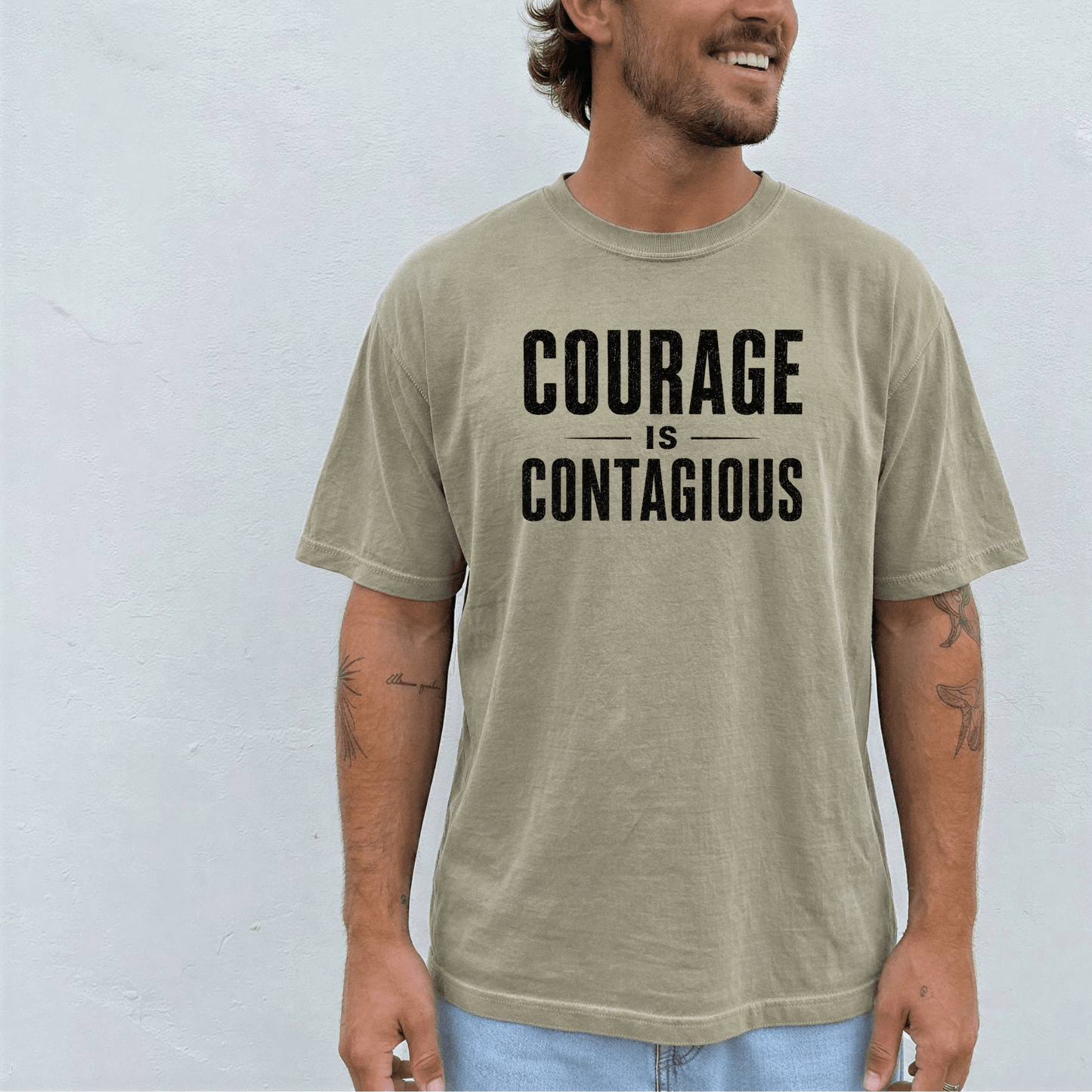 Courage Is Contagious Christian Graphic Tee - Birkland Boutique