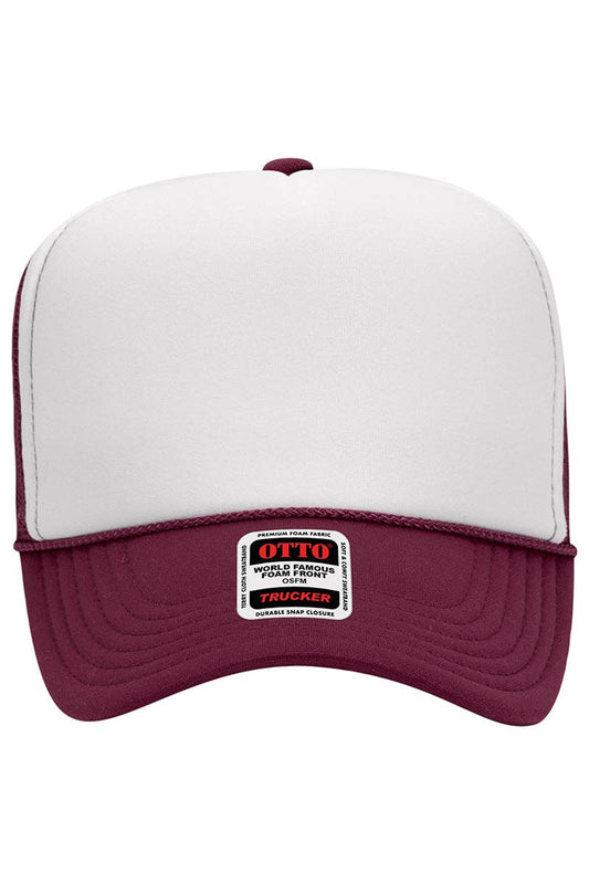 Maroon White Trucker Hat OTTO - Birkland Boutique
