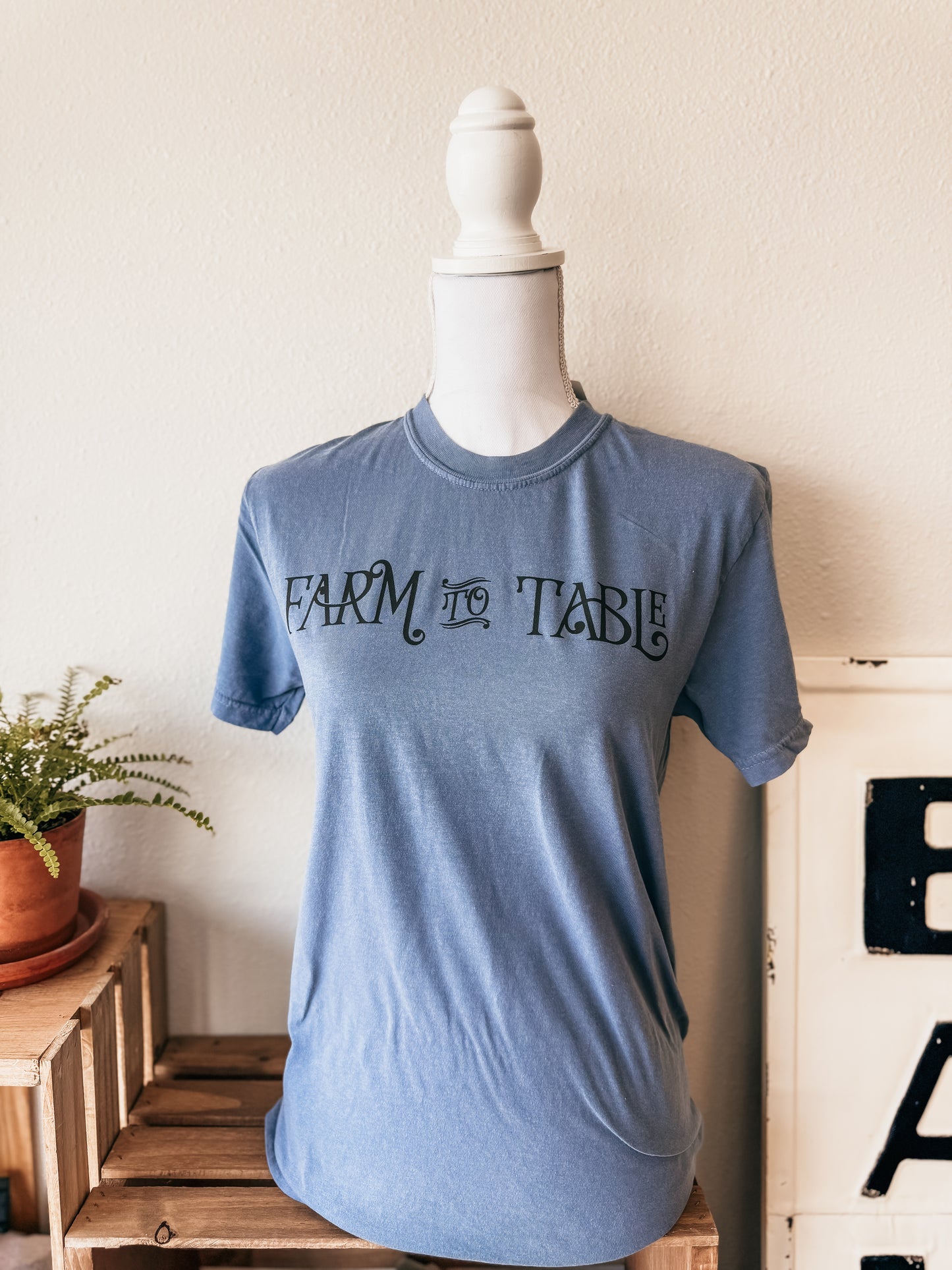 Oversized tshirt with farm to table design – Birkland Boutique Deer Park WA