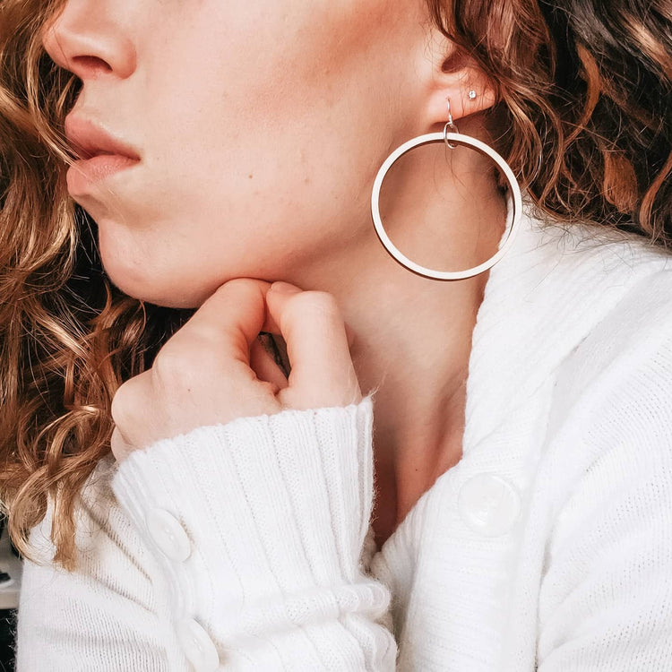 boutique jewelry wood hoop earrings