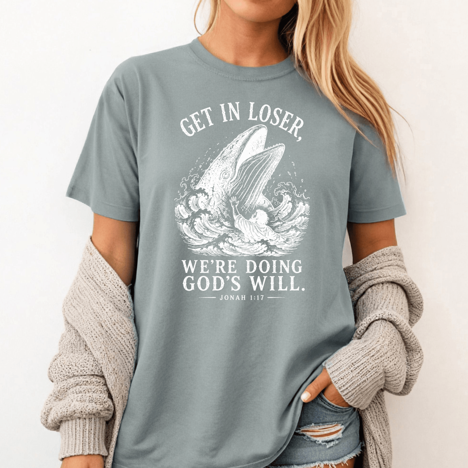 Get In Loser Jonah 1:17 Christian Graphic Tee - Birkland Boutique