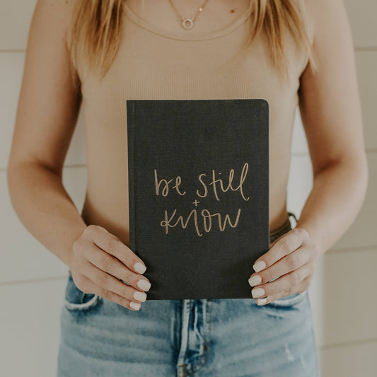 Be Still and Know Fabric Journal - Home Decor & Gifts - Birkland Boutique