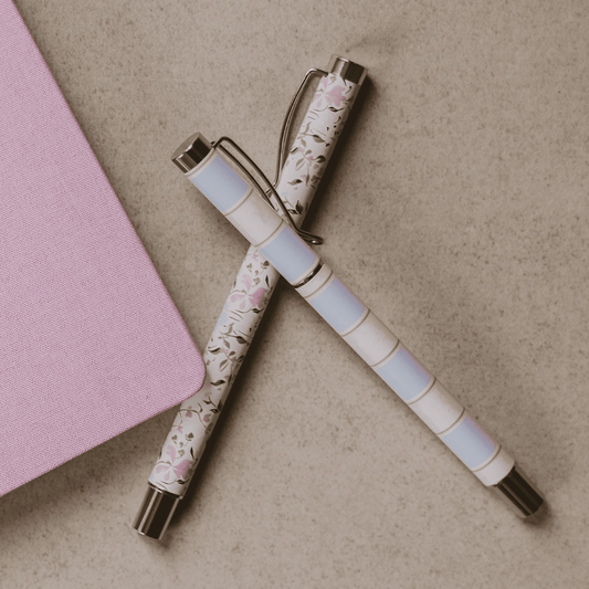 Floral Metal Pen Set - Home Decor & Gifts - Birkland Boutique