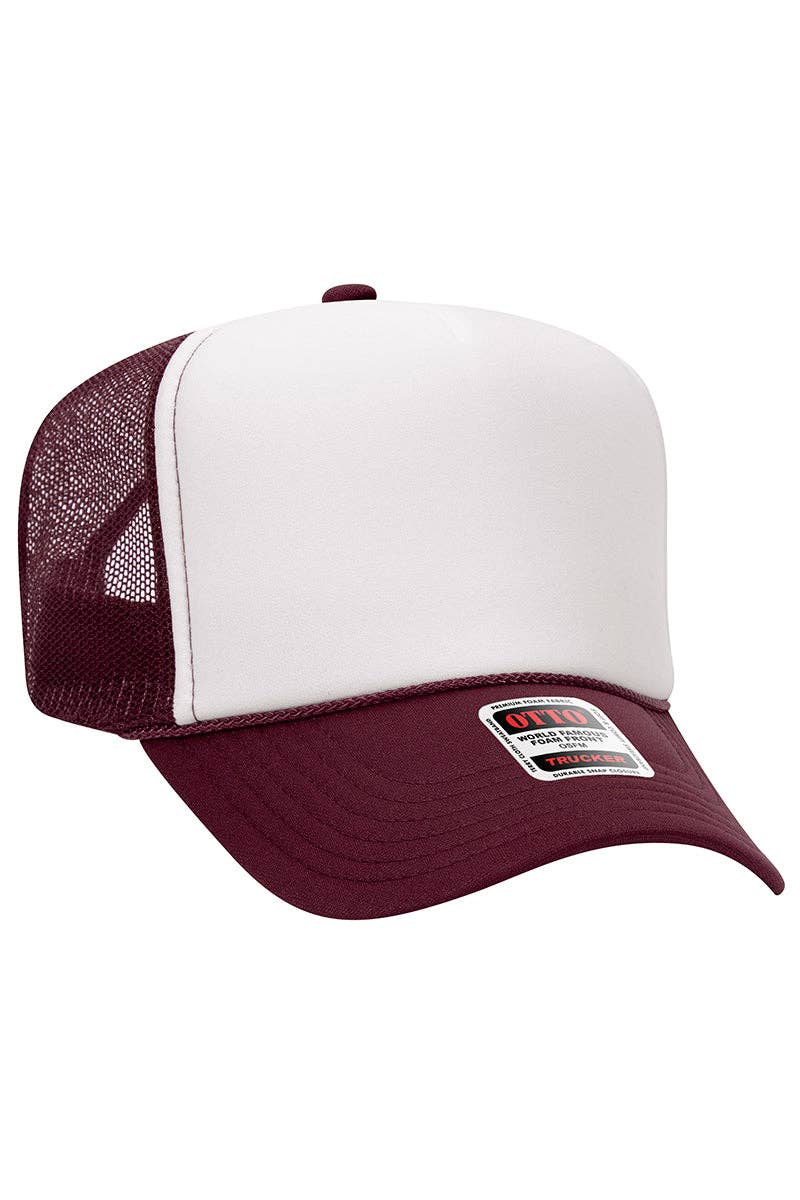 Maroon White Trucker Hat OTTO - Birkland Boutique