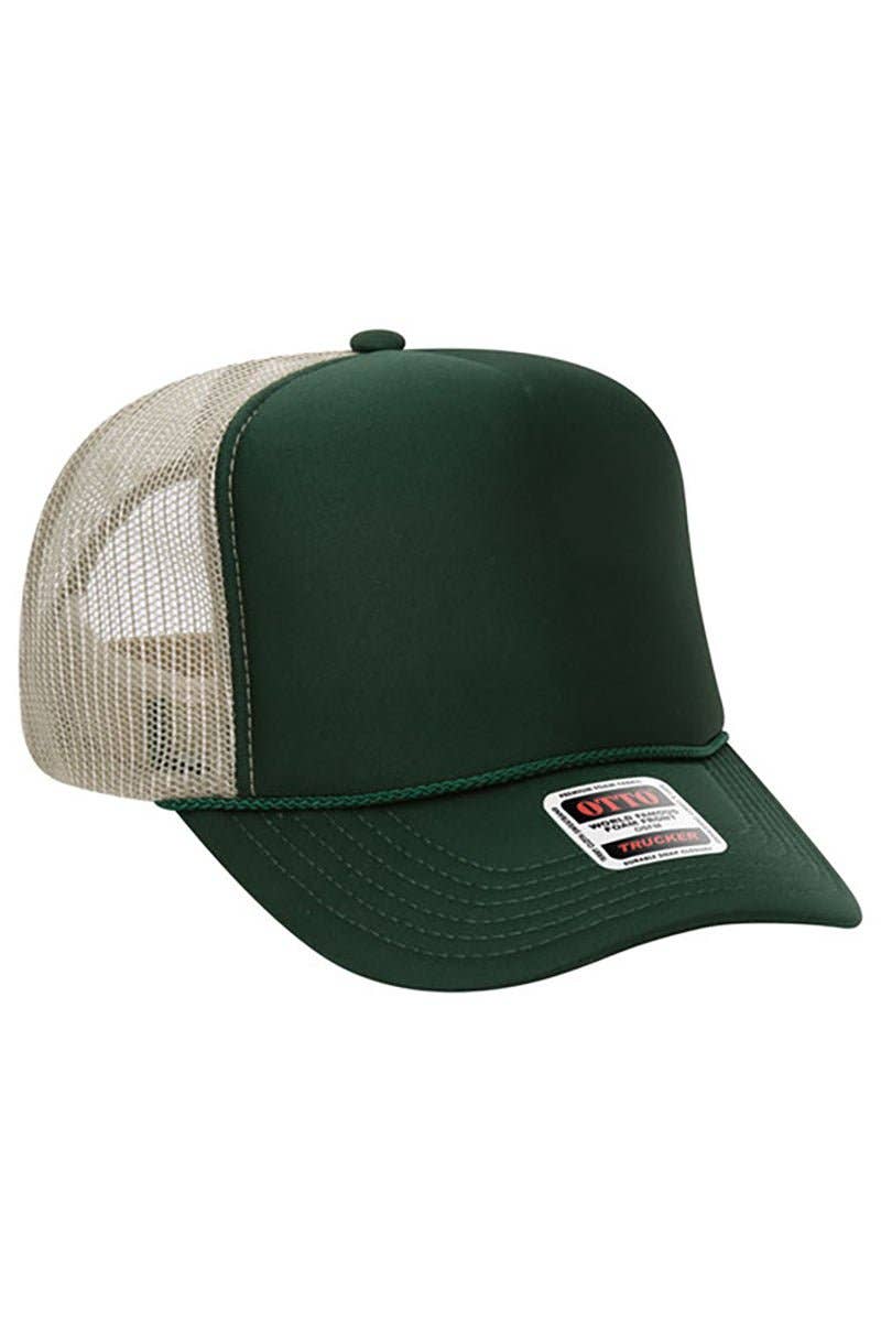 Dark Green and Khaki OTTO Trucker Hat - Birkland Boutique
