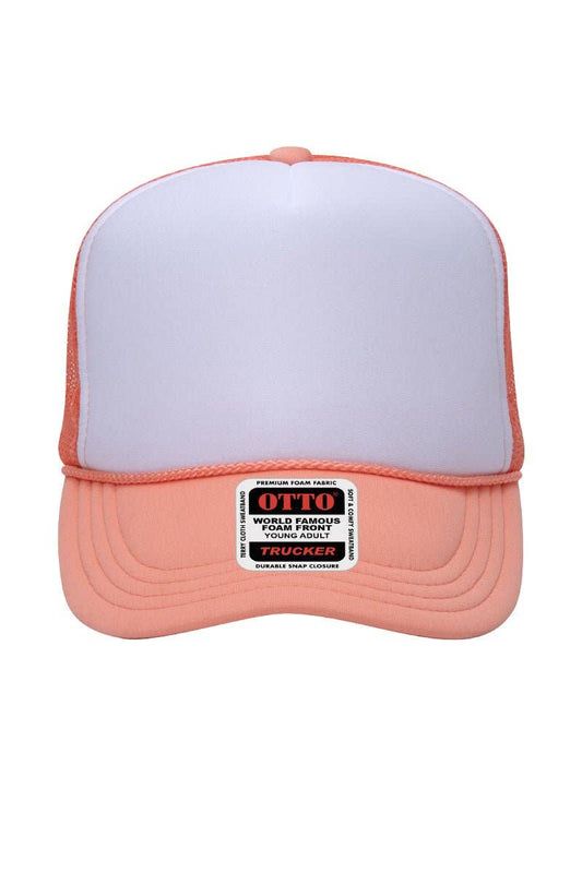 Coral with White Foam OTTO Trucker Hat - Birkland Boutique