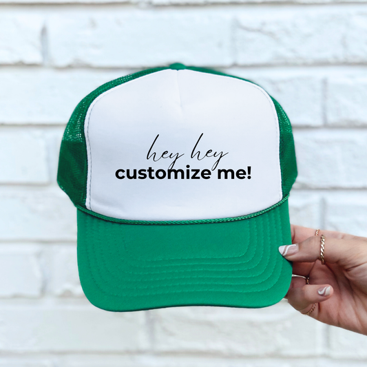 Green Trucker Hat (customize) *PRE ORDER