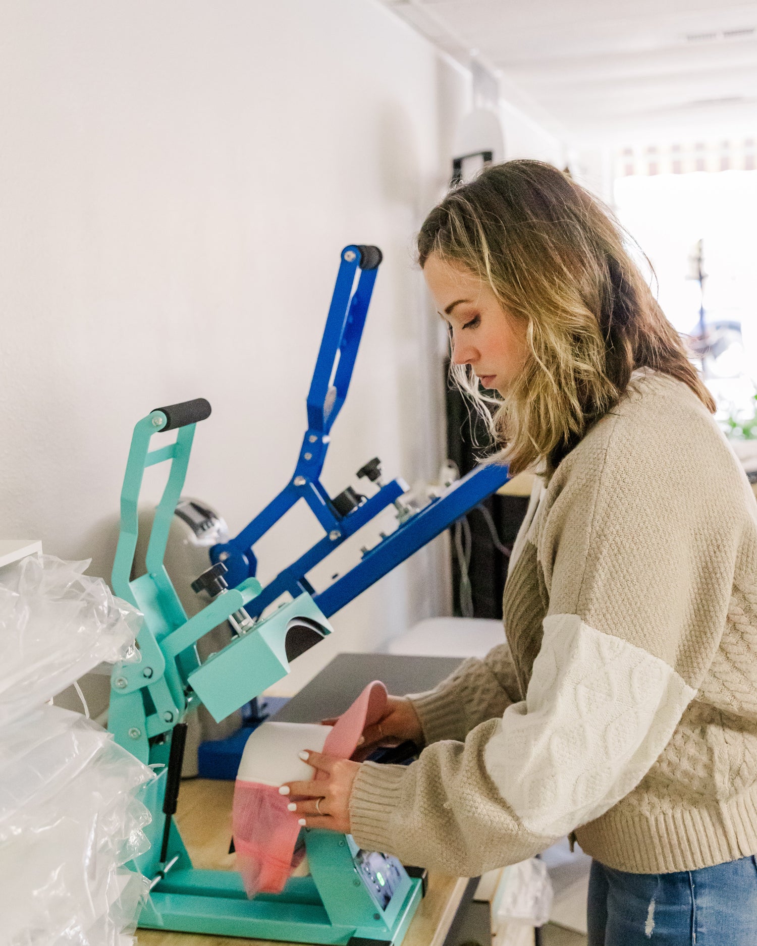 Pressing a Hat at the Birkland Boutique Hat Bar.