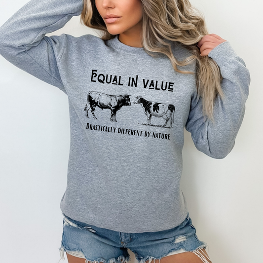 Women's Crewneck featuring cows