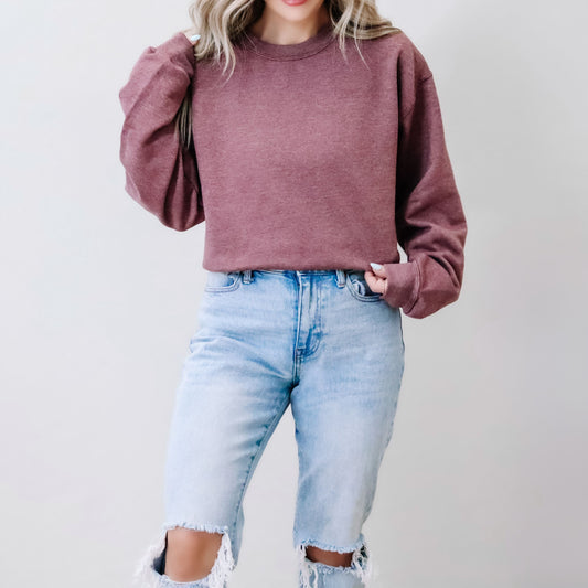 Heather Dark Maroon Sweater Blank