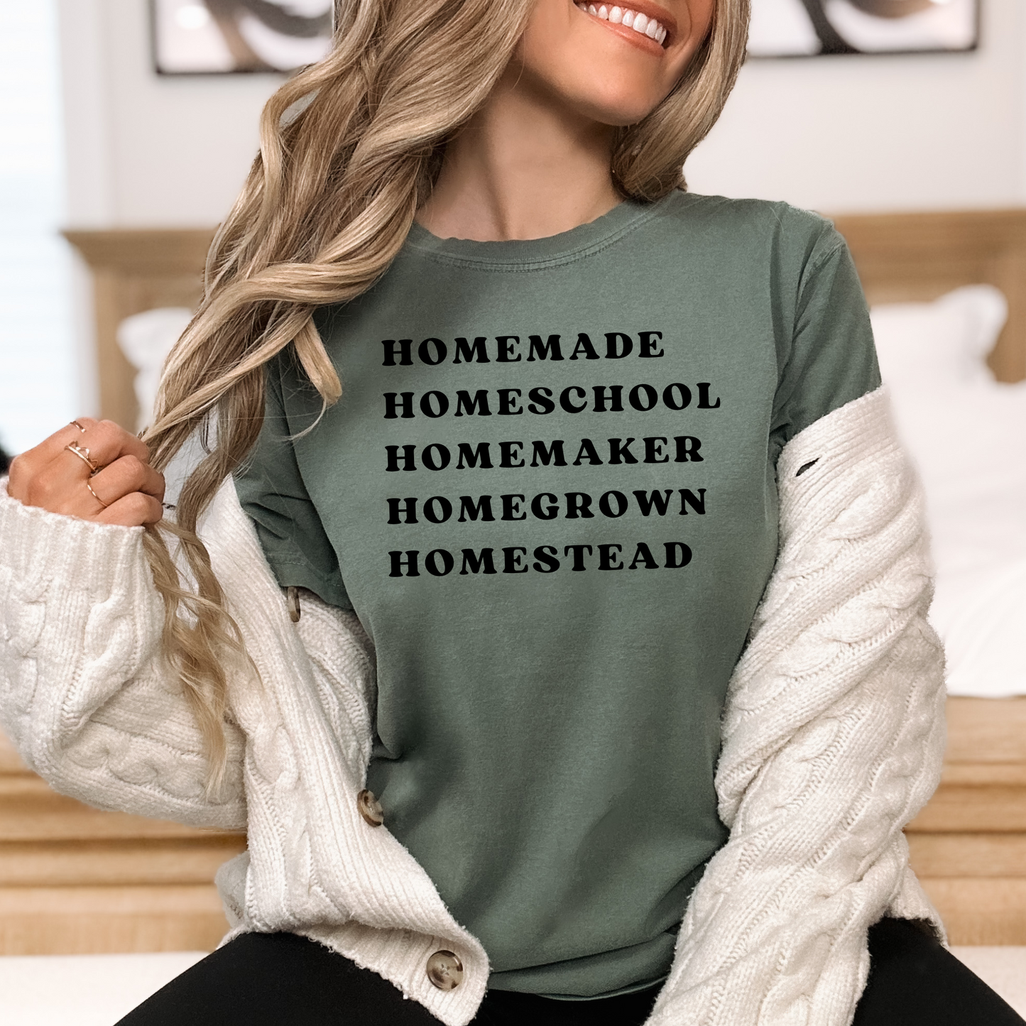 Oversized homestead tshirt with homemade homeschool homemaker homegrown homestead design – Birkland Boutique