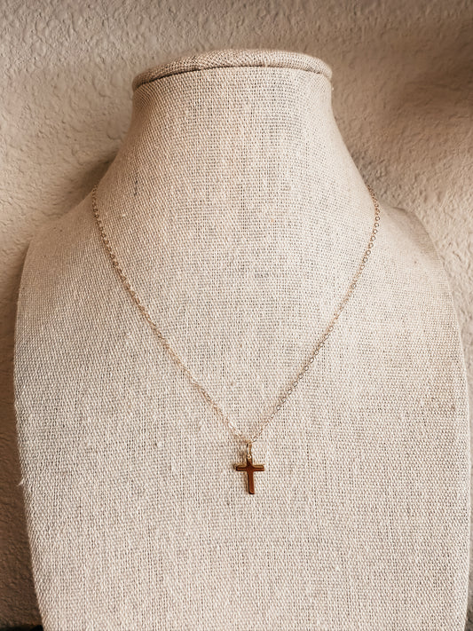 Gold Cross Necklace 18"