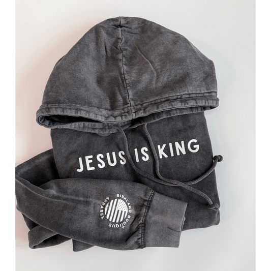 Jesus Is King Acid-Washed Hoodie - Birkland Boutique