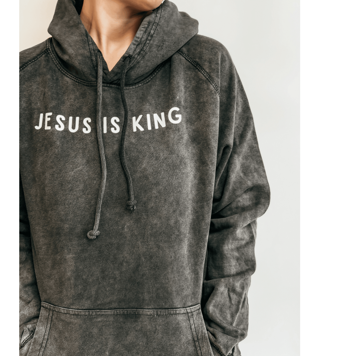 Jesus Is King Acid-Washed Hoodie - Birkland Boutique