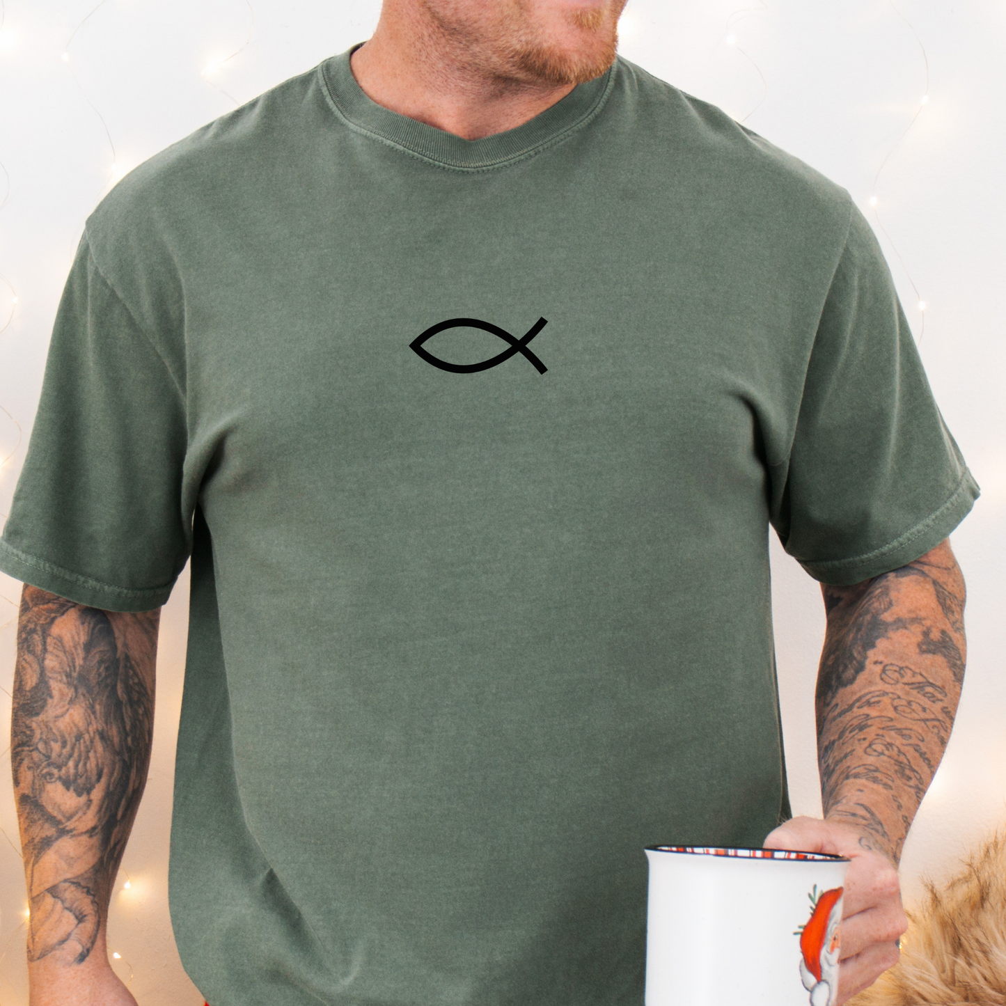 Christian Fish Transfer Design - SMALL - (Black)