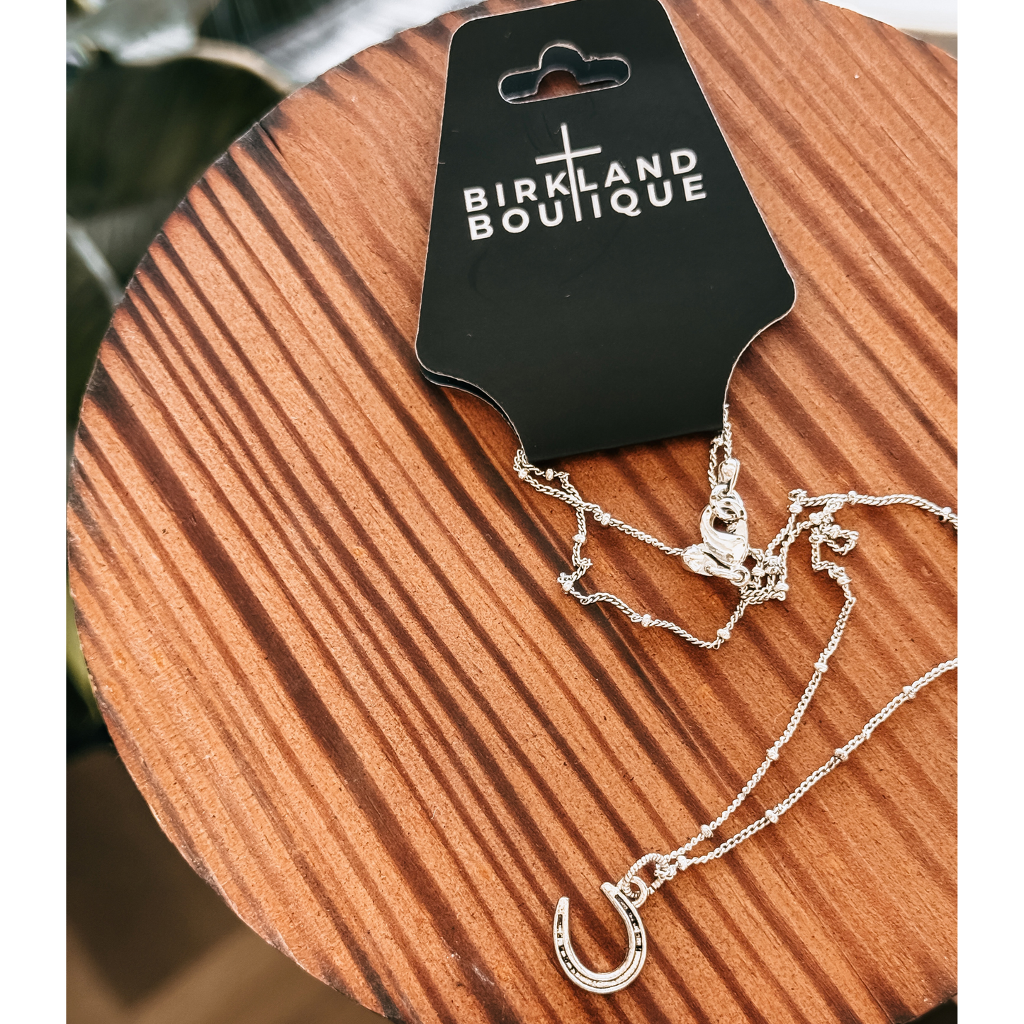 Saddle Up Life Is a Journey Horseshoe Necklace in stainless steel available in gold silver and rose gold from Birkland Boutique Christian Boutique