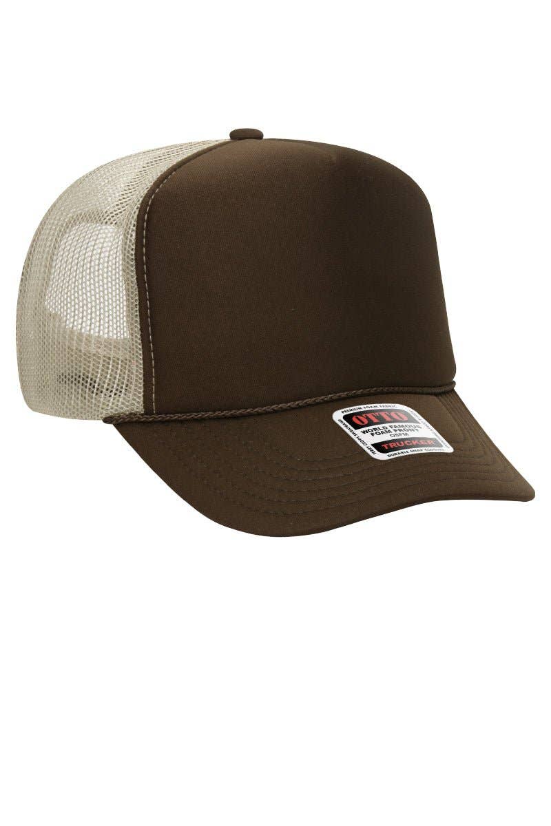 Dark Brown and Khaki OTTO Trucker Hat - Birkland Boutique