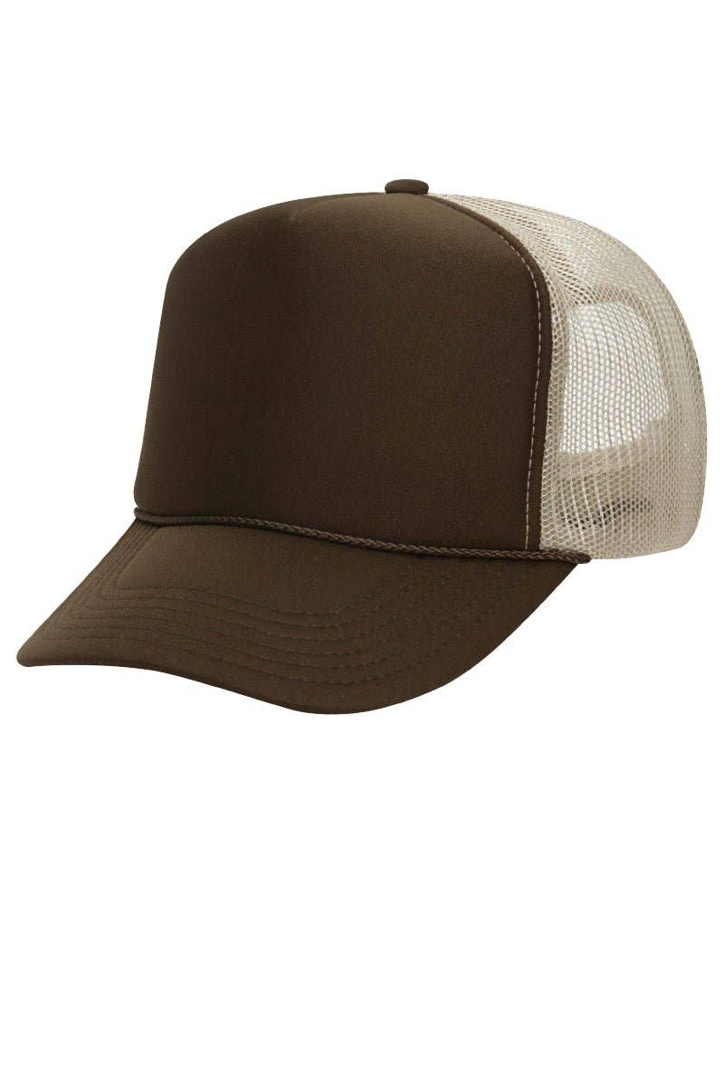 Dark Brown and Khaki OTTO Trucker Hat - Birkland Boutique