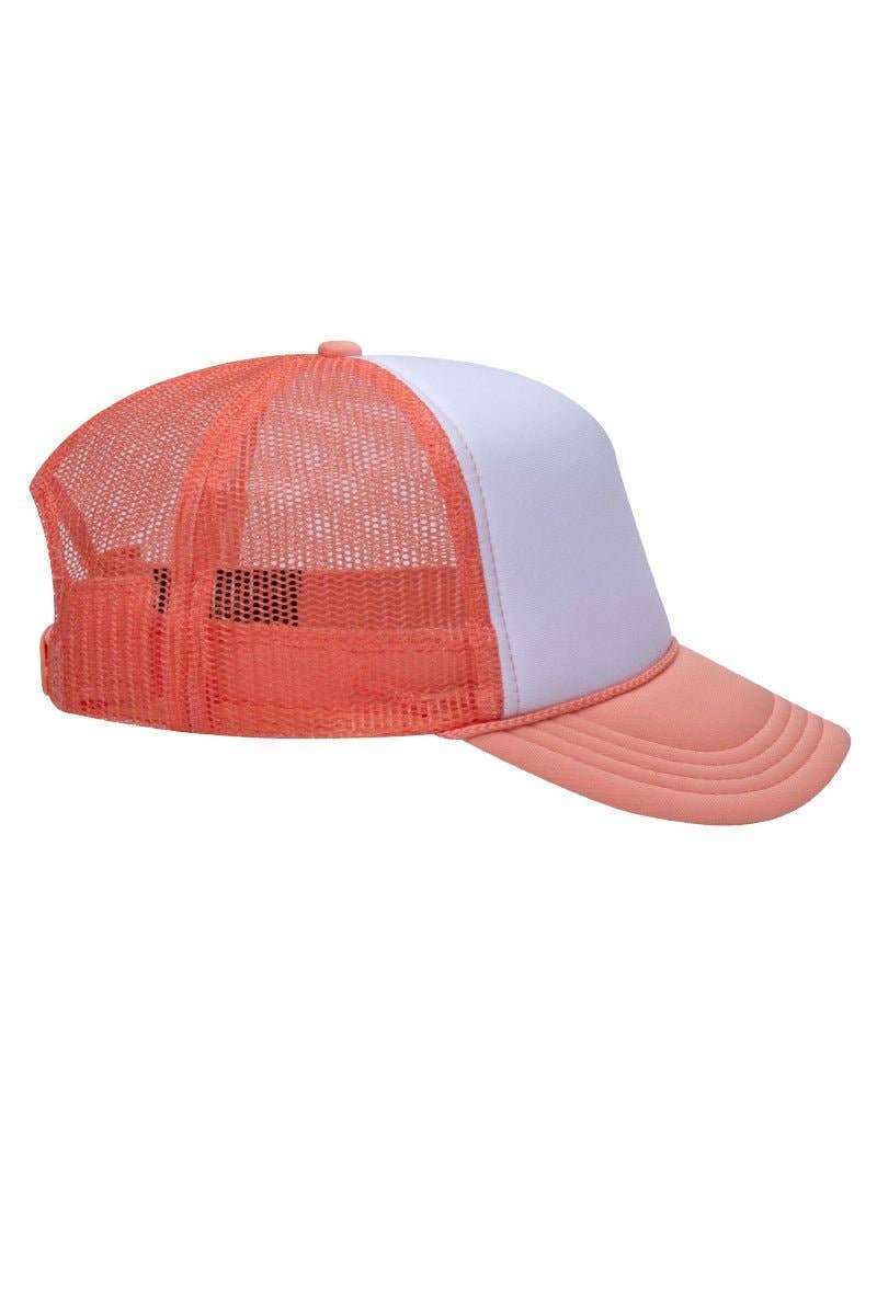 Coral with White Foam OTTO Trucker Hat - Birkland Boutique