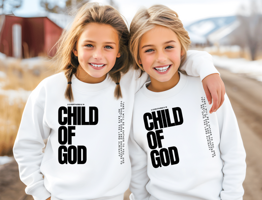 Child Of God Unisex Youth Sweater (White)