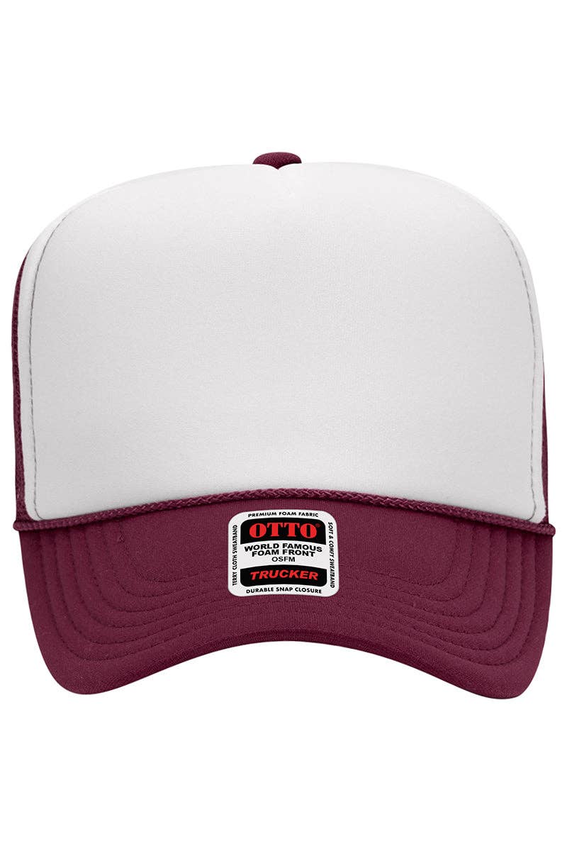 Maroon White Trucker Hat OTTO - Birkland Boutique