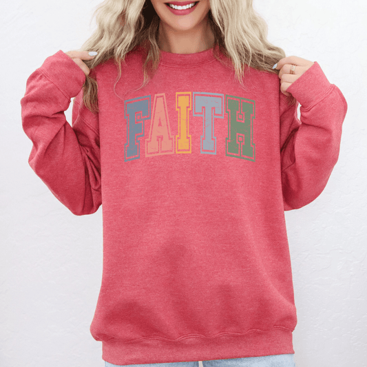 FAITH Crewneck Sweatshirt – Minimal Christian Graphic Pullover - Birkland Boutique