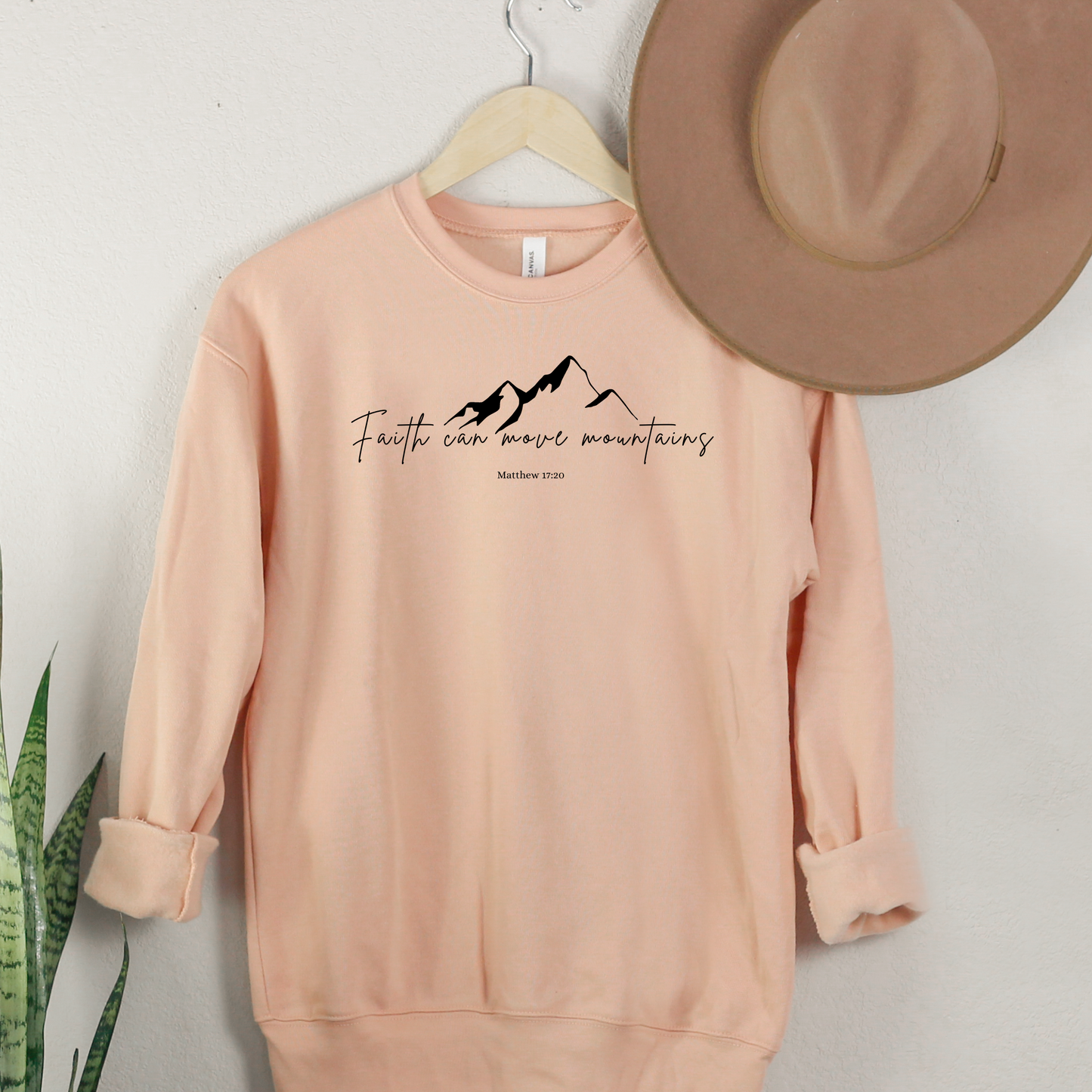 Faith Can Move Mountains Drop Shoulder Sweater