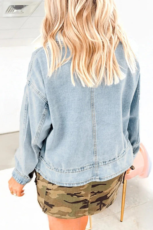 Beau Blue Light Wash Denim Jacket - Birkland Boutique