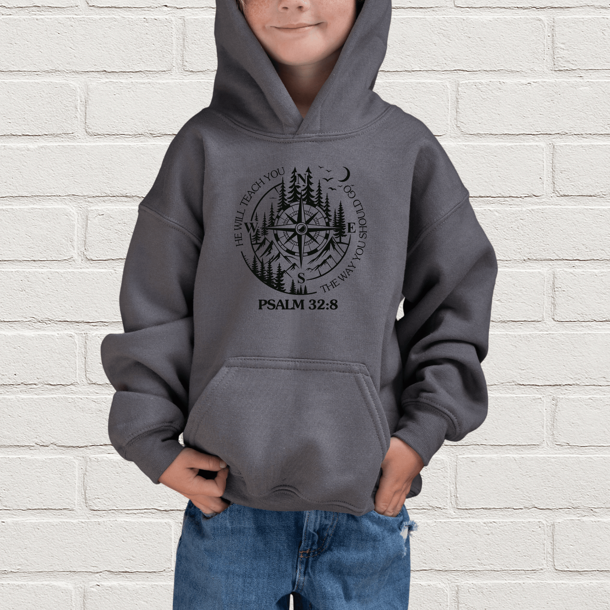 Youth Psalm 32:8 Compass Hoodie - Birkland Boutique